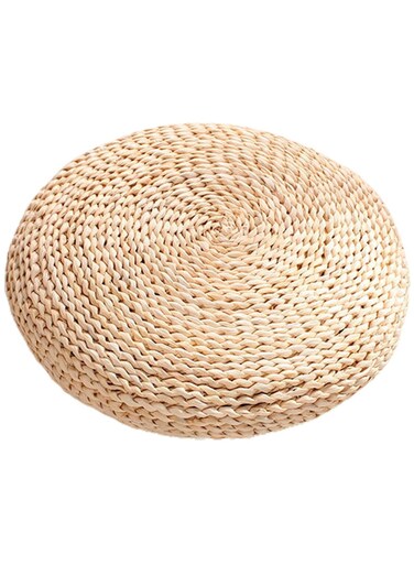 TASTE Handwoven Straw Floor Pouf Cushion &acirc;&euro;&ldquo; Round Tatami Meditation Seat 40x10 cm &acirc;&euro;&ldquo; Natural Japanese Yoga Pad for Dining Room, Garden, or Living Room Seating