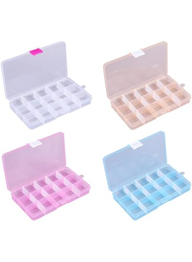 JZS Jewelry Storage Box 15 Square Meters of PP Material Detachable Partition Storage Box, Jewelry Box Suitable for Storing Earrings, Rings, Pearls, Etc, 4PCS