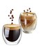 Double Wall Glass Coffee Mugs 250ML Hot &amp; Cold Borosilicate Insulated Glasses for Home, Cafe &amp; Restaurant, DG824 (Clear, 2 Piece Set)