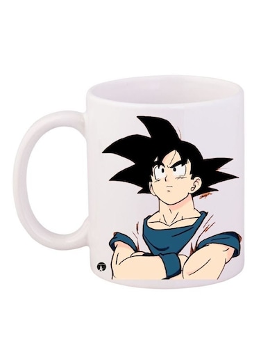 Goku Printed Coffee Mug White/Beige/Black 11ounce