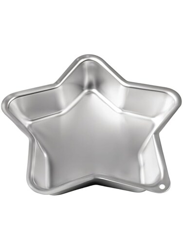 BERAM Star Shaped Baking Tray, Cake Pan, Food Grade Aluminium, 3D Baking Mould, 5-Pointed Star Shape, Carbon Steel, Bakeware And Cookware, Non-Stick Surface Silver