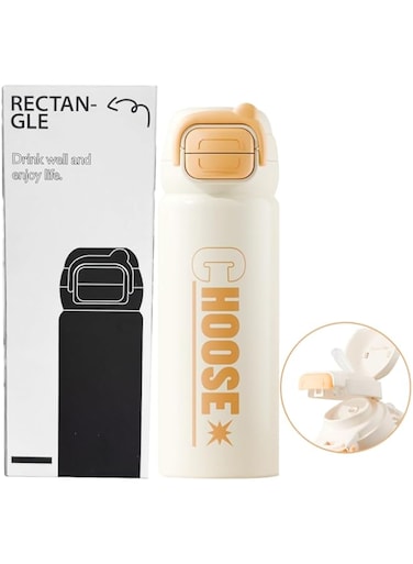 Azulmart Insulated Water Bottle with Straw Lid, 500ML 316 Stainless Steel Thermos Double Wall Leak Proof Vacuum Water Flask Portable Thermal Cup for Hot Cold Drinks Liquids Kids School Travel Gym Bike