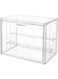 Display Cases for Collectibles, 3 Tier Clear Shelf Boxes for Figures, Miniature Dustproof and Stackable Action Figure Display Case (1, Large)
