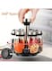7pcs OF 1 Set, Multifunctional Easy Install Spice Set Glass Organizer, Rotating Glass Seasoning Sugar Pepper Bottles Salt Shakers Holder, Kitchen Storage Supplies