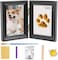Avont Paw Print Kit with Picture Frame and Imprint Clay, Pawprints Impression Keepsake for Dogs Cats, Memorial Desk Display for Pets -Black