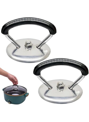 nalaina 2Pcs Pot Lid Handle Replacement, Lid Replacement Cover Knob Handle,Stainless Steel Pot Lid Replacement Knob, Heat Resistant Crockpot Lid Holding Handles for Kitchen Cookware Covers