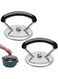 nalaina 2Pcs Pot Lid Handle Replacement, Lid Replacement Cover Knob Handle,Stainless Steel Pot Lid Replacement Knob, Heat Resistant Crockpot Lid Holding Handles for Kitchen Cookware Covers
