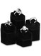 MOOCA Jewelry Ring Stand Holder Display Set, Ring Holders for Jewelry Ring Organizer, Storage Jewelry Organizer Jewelry Stand Pedestals Display 4 Pcs Set, Black Velvet