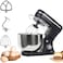 1200W Electric Stand Mixer, 5L Large Capacity with 6-Speed Control &amp; 3 Attachments - Black