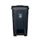Polypropylene Plastic Dustbin with Plastic Pedal - 30 Liters, Black