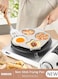 4-Cup Nonstick Egg Frying Pan, Fried Egg Pan, Omelette Pan, Mini Pancake Pan for Stove Top Gas &amp; Electric, Small Egg Skillet, Breakfast Sandwich Maker for Indoor Outdoor Camping