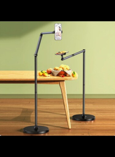 Radiotronics 160cm Lazy Support Floor Stand Mobile Phone Holder Aluminum Alloy 360° Rotation Cellphone Bracket Suitable for 6.5" Iphone14 Pro