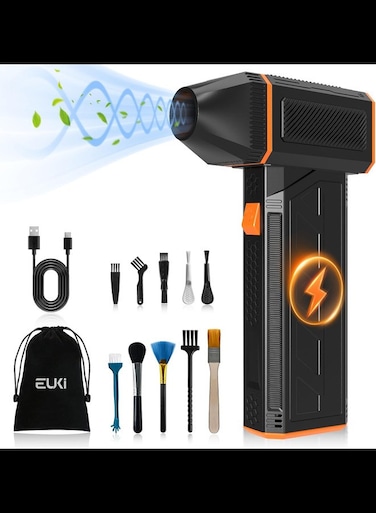 Radiotronics Compressed Air Duster PC Cleaner, 3-Speed Cordless Rechargeable Reusable Compressed Air Blaster for Laptop Computers Keyboard