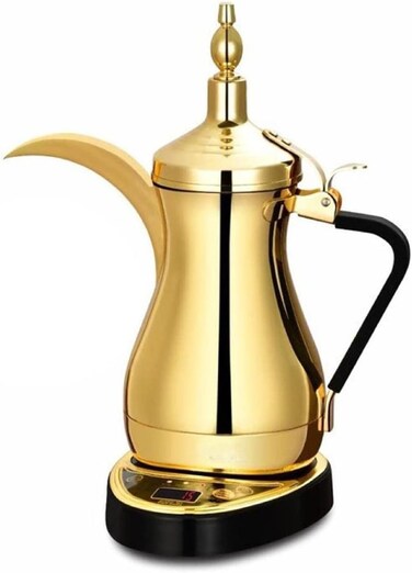 Golden Electric Arabic Coffee &amp; Tea Maker   1 Liter 1000 Watt   Elegant Design &amp; Golden Color.