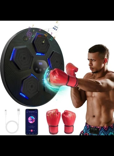 Boxing Machine for Home Workouts Fitness Boxing Machine with Music Playback, Workout Playlist, for Adults