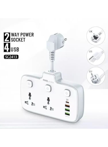 Fast Charging Wall Charger 2 Universal Outlets Power Strip For Mobile Phone USB Power Socket For Charger