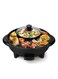 Electric 2 in 1 Hot Pot Grill, Barbecue Smoke free Grill Barbecue Hot Pot Double Pot Smokeless Shabu Korean BBQ Grill for Simmer, Boil, Fry, Roast (Black)