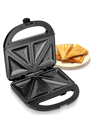 3-In-1 Snack Maker - Sandwich Toaster, Waffle Maker, Panini Press Grill, Includes Removable Extra Large Deep Fill Hot Plates.