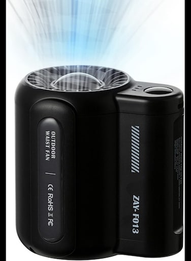 Portable Waist Clip Fan, Mini Cooling Fan, Speed Adjustable Wearable Personal Outdoor fan for Outdoor, Jobsite, Farms, Traveling, Fishing