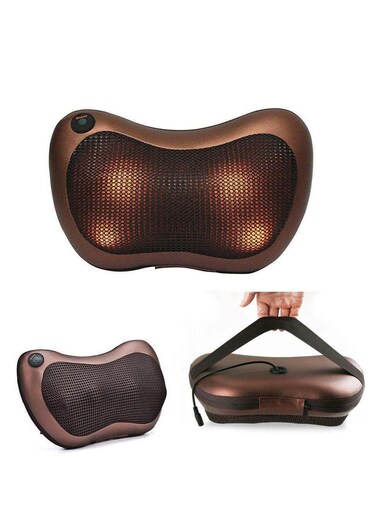 Multifunctional Portable Onboard 4 Heated Rollers Car Home Massage Pillow