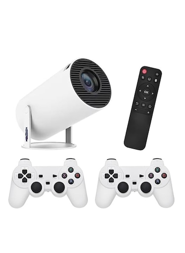 Mini Game Video Projector 4K/HD/3D Supported WiFi 6, Bluetooth 5.4, Android 11, Auto Keystone for Home Theater/Play Games