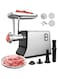 Radiotronics Electric Meat Grinder, Sausage Stuffer Maker, Heavy Duty Meat Mincer with Stainless Steel Cutting Blade, 3 Grinding Plates, 1 Sausage Maker & Kubbe Kit for Home Kitchen Use
