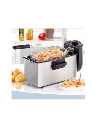3 Litre Deep Fat Fryer Stainless Steel Deep Fryer, Temperature Controls Detachable Basket Easy Clean Ergonomic Cool Touch Handle for Home, Commercial Restaurant 2500W