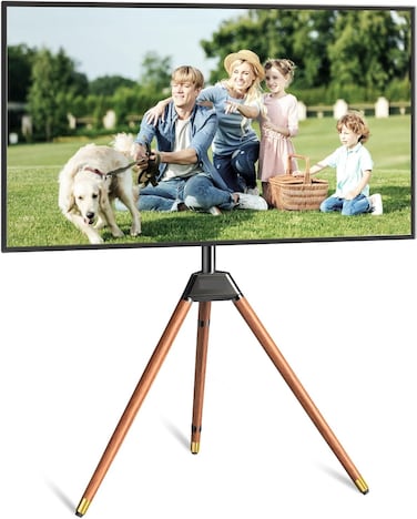 Easel TV Stand Mount Height Adjustable with Swivel and Tilt, Maximum Load: 35KG, Tripod TV Floor Stand for Universal 32-60In TVs.
