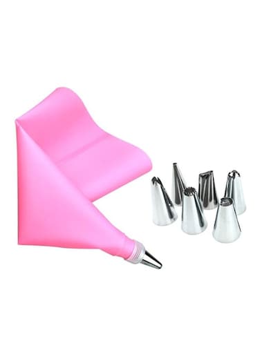 Baby Stainless Steel Pastry Nozzles For Cream Pink Sheet(31.5), Tips(6x1.8x3)