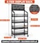 4 Tier Wire Basket Retail Display Rack with Pegboard, Black
