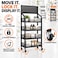 4 Tier Wire Basket Retail Display Rack with Pegboard, Black