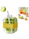 Ice Cube Bottle, 2 in 1 Touch-Free Ice Cube Tray Water Bottle, Portable ice-Compartment Water Making Bottles with Lid and Bin, Press to Release Ice Tray for Home, Outdoor Picnics, Office Use (500ml)