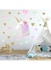 36X60CM Unicorn Heart Wall Sticker Birthday Party Decoration Kids Unicorn Party Favors Set Supplies DIY Baby Room Home Decor DIY Vinyl Home Wall Decals Kids