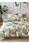 Home Queen size 6-piece modern duvet cover set with green leaf pattern