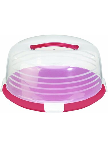 Curver,Round Tart Box,High,with lid,Red,35CM