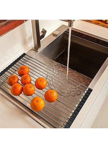 Sink Rack,Heat-Resistant, Anti-Slip Sink Rack Multipurpose Dish Drainer for Kitchen Sink Counter, 47x35cm