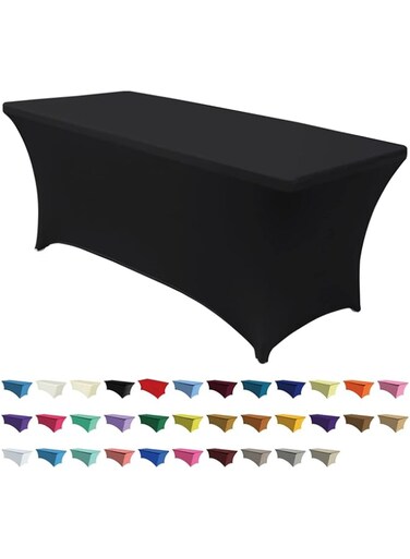 ABCCANOPY Spandex Tablecloths for 6 ft Home Rectangular Table Fitted Stretch Table Cover Polyester Tablecover Lash Bed Cover Table Toppers Massage Table Cover