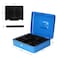 Rubik X-Large Cash Box Steel Register with Tray and Lock Durable Portable Money Box Safe for Bills Jewelry Receipts Coins (30x24x9cm) Blue