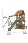 KidKraft Windale Fort Wooden Swing Set with Slide &amp; Swings