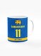 Designer Printed Coffee Mug with Heavy Duty Handle 11oz Ceramic Personalised Gift Mugs Cup - Cricket Player - Kumar Sangakkara, Jersey Number - 11 (With Logo)