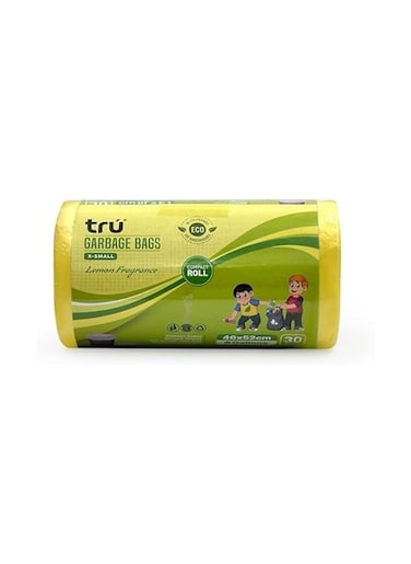 tru Lemon Scented Garbage Bags Roll 46x52cm 6 Gallon 30pc