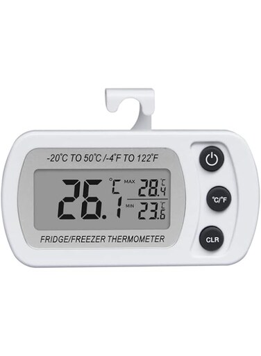 yuangaoshow Large LCD Screen Refrigerator Fridge Thermometer,Waterproof Digital Freezer Room Thermometer,Max/Min Record Function and Magnetic Back for Kitchen,Home,Restaurants