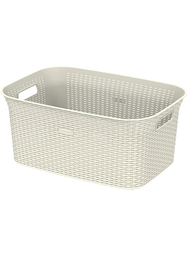 Cosmoplast 50L Cedarattan Laundry Basket, Off White