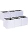 Amazon Basics Collapsible Fabric Storage Cube Organiser Bins, Pack of 6, White, 26.7 x 26.7 x 28 cm