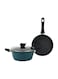 3-Piece Non-Stick Cookware Set with Granite Coating RF12954 Aluminium Alloy Includes Casserole with Lid, Fry Pan with Bakelite Handles Multicolor