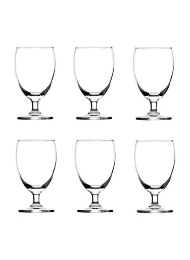 6 Piece Classic Banquet Goblet Glass Set, 310ml Capacity - Clear