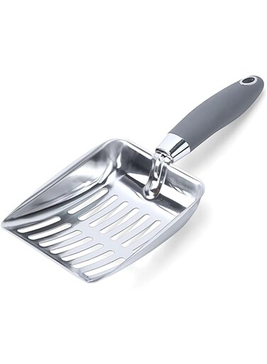 KASTWAVE Stainless Steel Cat Litter Scoop, Durable and Heavy Duty Kitty Litter Scoop, Comfy Poop Sifting, Pooper Lifter, for Kitty Litter Box