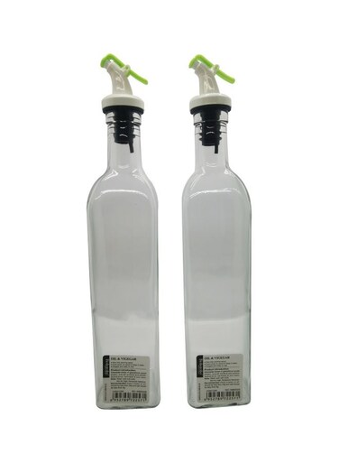 Classic 2-Piece Oil Dispenser Set Clear 500ml