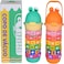 Mobcos Kids Math's Learning Water Bottle - Stainless Steel, Vacuum Insulated, Leak Proof with Straw &amp; Strap, BPA Free and Portable 430ml (Green)