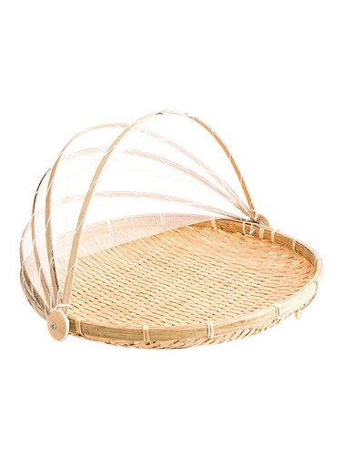 Hoora Small Food Cover With Base Beige 35cm